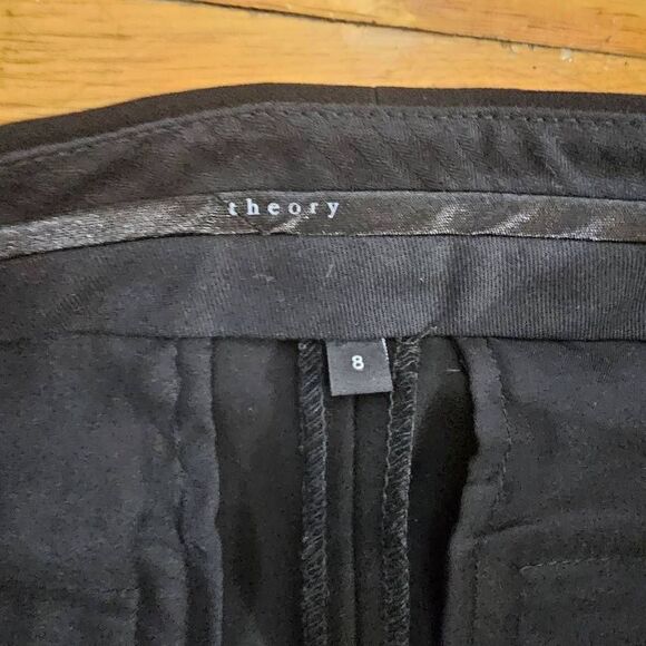 Theory Dress Pant Womens 8 Black Straight Leg Cropped - Picture 8 of 10